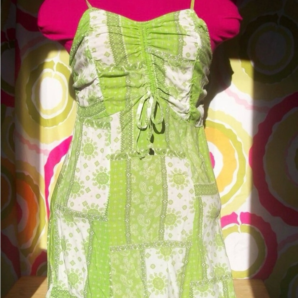 🎈Rue21 Green Patchwork pattern sundress